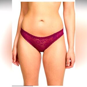 Victoria’s Secret Lace Bikini Panty, Size Medium, Plum Rouge Color